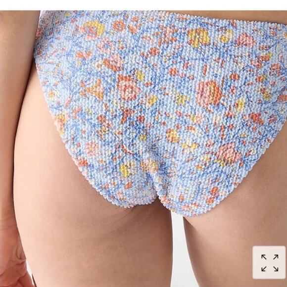 J.Crew NWT Scrunchie Bikini Bottom Size M Floral Hipster Swim Summer‎ Beach - Picture 2 of 7
